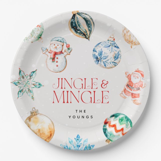 Assiettes En Carton Festive Jingle & Mingle Christmas (Devant)