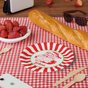 Assiettes En Carton Festive Père Noël "Crois" Plaque de papier de Noël