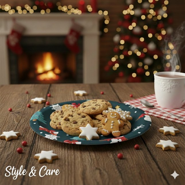Assiettes En Carton Festive Snowmen Christmas Trees Holiday Gift Round (Festive Snowmen Christmas Trees Holiday Gift Round Paper Plates)