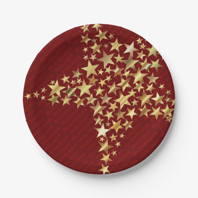ASSIETTES EN CARTON FESTIVE STARS FÊTES FÊTES FÊTES (Devant)