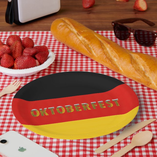 Assiettes En Carton Fête allemande de la bière Oktoberfest (Pique-nique)