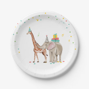 Assiettes En Carton Fête Animaux Safari Zoo Party Fille sauvage Anniv