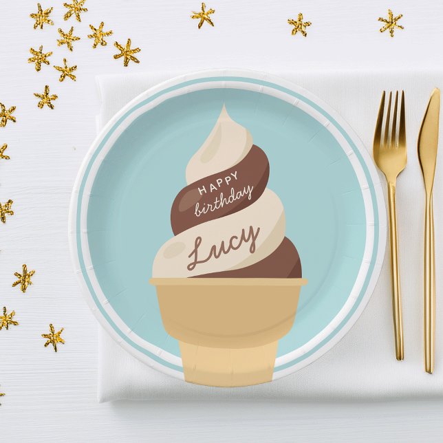 Assiettes En Carton Fête Anniversaire de enfant de la crème glacée au  (Créateur téléchargé)