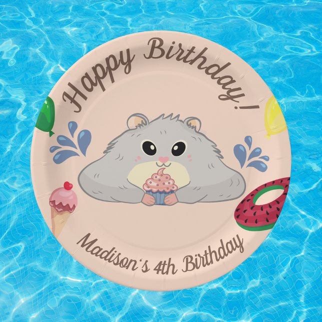 Assiettes En Carton Fête Anniversaire de hamster (Créateur téléchargé)