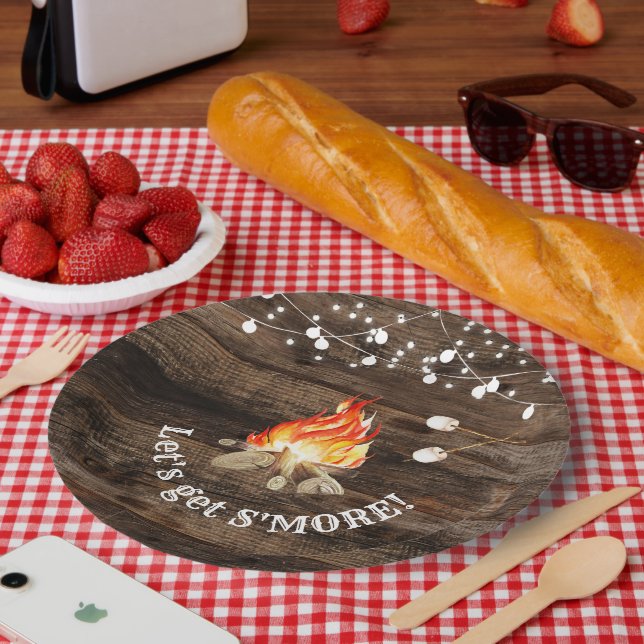 Assiettes En Carton Fête Bonfire, on s'en va plus (Pique-nique)