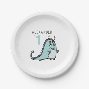 Assiettes En Carton Fête d'anniversaire 1ère année Monster garçons