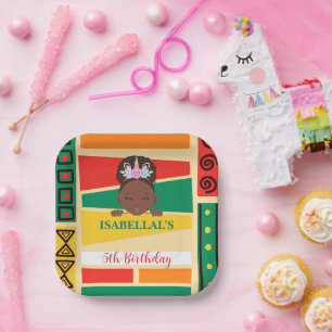 Assiettes En Carton Fête d'anniversaire afro-africaine