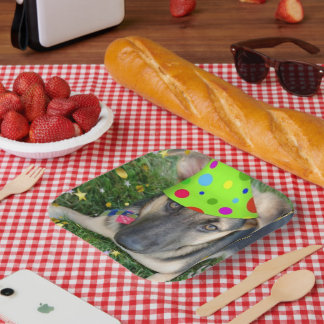 Assiettes En Carton Fête d'anniversaire animal berger allemand
