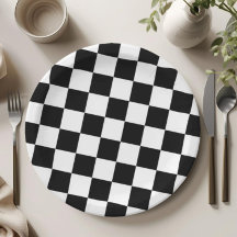 Fête d'anniversaire avec motif à carreaux noir et 
