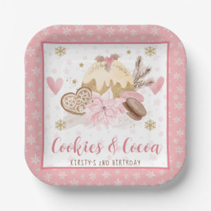 Assiettes En Carton Fête d'anniversaire Cookies roses et cacao