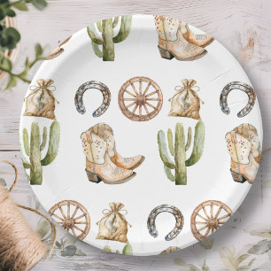 Assiettes En Carton Fête d'anniversaire de Cowboy