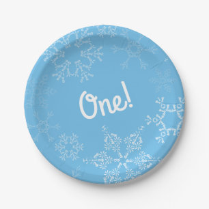 Assiettes En Carton Fête d'anniversaire de flocon de neige