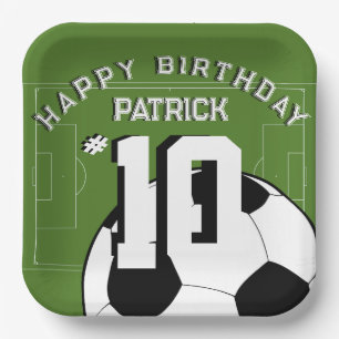 Assiettes En Carton Fête d'anniversaire de football bannière personnal