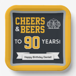 Assiettes En Carton Fête d'anniversaire de football pour adultes Cheer