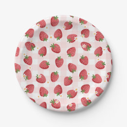Assiettes En Carton Fête d'anniversaire de fraises