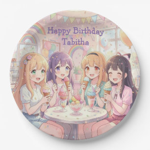 Assiettes En Carton Fête d'anniversaire de glace personnalisée pour fi