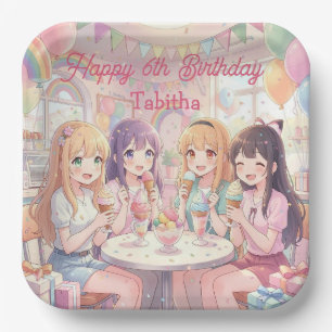 Assiettes En Carton Fête d'anniversaire de glace personnalisée pour fi