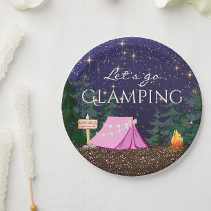 Assiettes En Carton Fête d'anniversaire de glamping pour filles