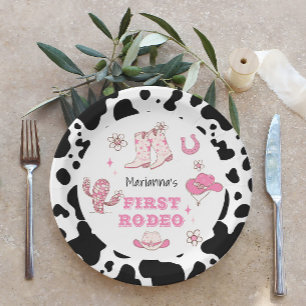 Assiettes En Carton Fête d'anniversaire de la fille Rodéo First