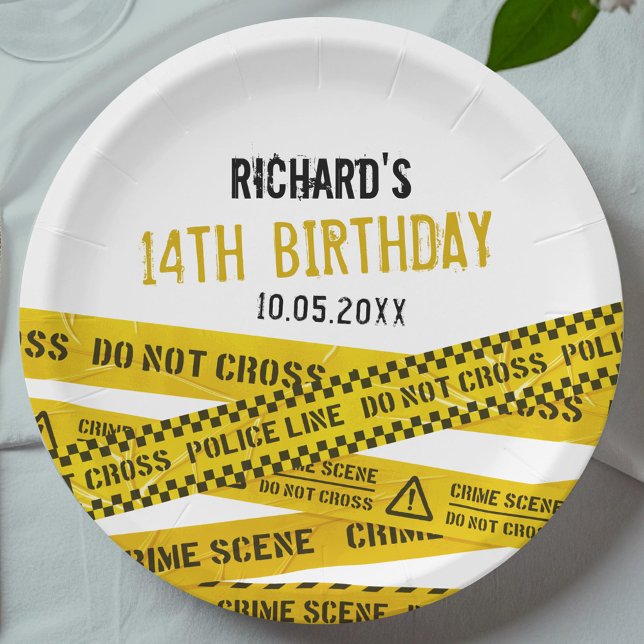 Assiettes En Carton Fête d'anniversaire de la police avec pas de croix (Créateur téléchargé)