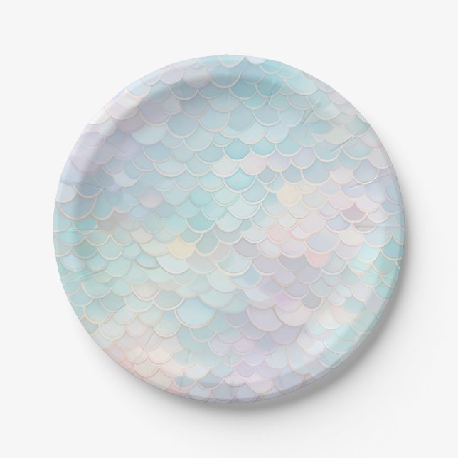 Assiettes En Carton Fête d'anniversaire de la sirène (Devant)