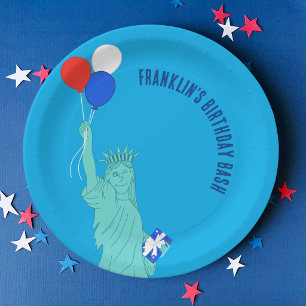 Assiettes En Carton Fête d'anniversaire de la statue de la Liberté, de
