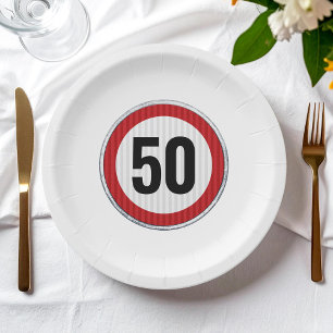 Assiettes En Carton Fête d'anniversaire de l'ÂGE PERSONNALISÉ avec pan