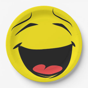 Assiettes En Carton Fête d'anniversaire de l'Emoticon de rire du visag