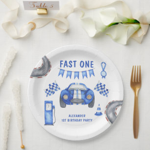 Assiettes En Carton Fête d'anniversaire de première année de voiture d