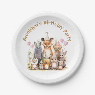 Assiettes En Carton Fête d'anniversaire des amis de la forêt