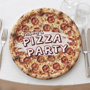 Assiettes En Carton Fête d'anniversaire des enfants Pizza Party