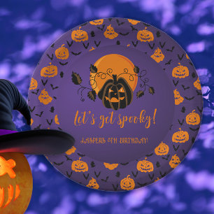Assiettes En Carton Fête d'anniversaire d'Halloween Éffrayante