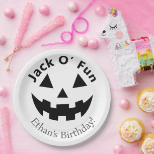 Assiettes En Carton Fête d'anniversaire d'Halloween Jack O’Fun Citro