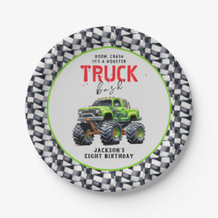 Assiettes En Carton Fête d'anniversaire du Monster Truck Enfants Moder