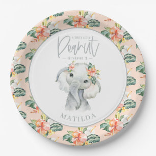 Assiettes En Carton Fête d'anniversaire d'un éléphant à l'aquarelle