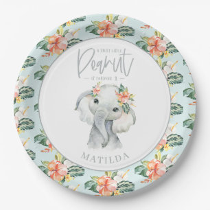 Assiettes En Carton Fête d'anniversaire d'un éléphant à l'aquarelle