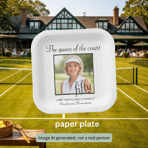 Assiettes En Carton Fête d'anniversaire élégante de tennis photo pour 