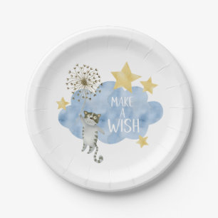 Assiettes En Carton Fête d'anniversaire en nuage de Wish Cat Stars