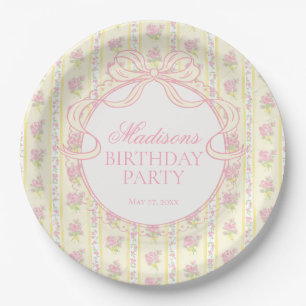 Assiettes En Carton Fête d'anniversaire florale fantaisiste vintage ja