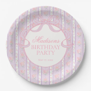 Assiettes En Carton Fête d'anniversaire florale fantaisiste vintage po