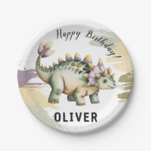 Fête d'anniversaire garçons dinosaures aquarelle D
