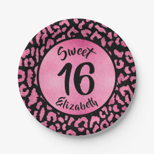Assiettes En Carton Fête d'anniversaire Girly Leopard