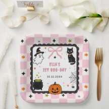 Fête d'anniversaire Halloween à carreaux roses