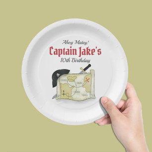 Assiettes En Carton Fête d'anniversaire mignon Pirate Personnalisé