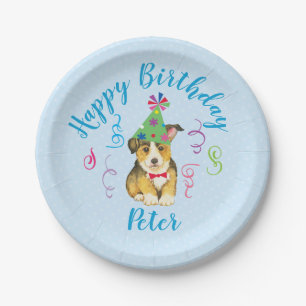 Assiettes En Carton Fête d'anniversaire Pembroke Welsh Corgi Plaques d
