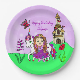 Assiettes En Carton Fête d'anniversaire personnalisée Princesse et Lic