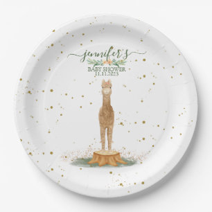 Assiettes En Carton Fête d'anniversaire pour enfants Alpaca Baby Showe