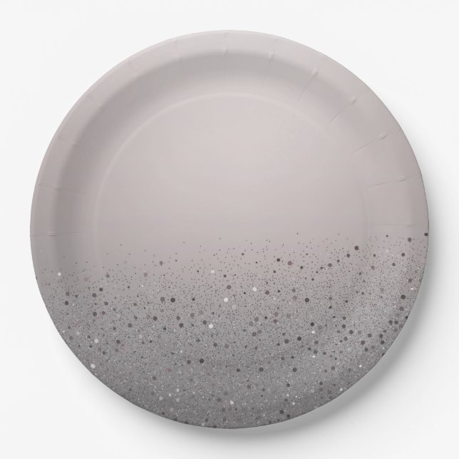 Assiettes En Carton Fête d'anniversaire rose poudré scintillant pour S (Devant)