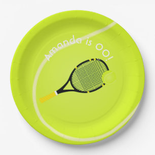 Assiettes En Carton Fête d'anniversaire sur le thème du tennis personn
