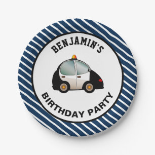 Assiettes En Carton Fête d'anniversaire voiture de police